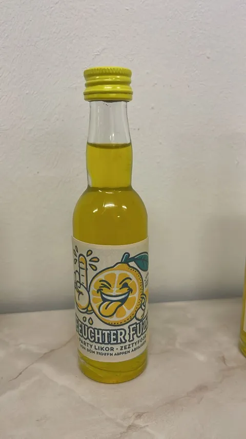Testflasche mit einem frühen Probe-Etikett